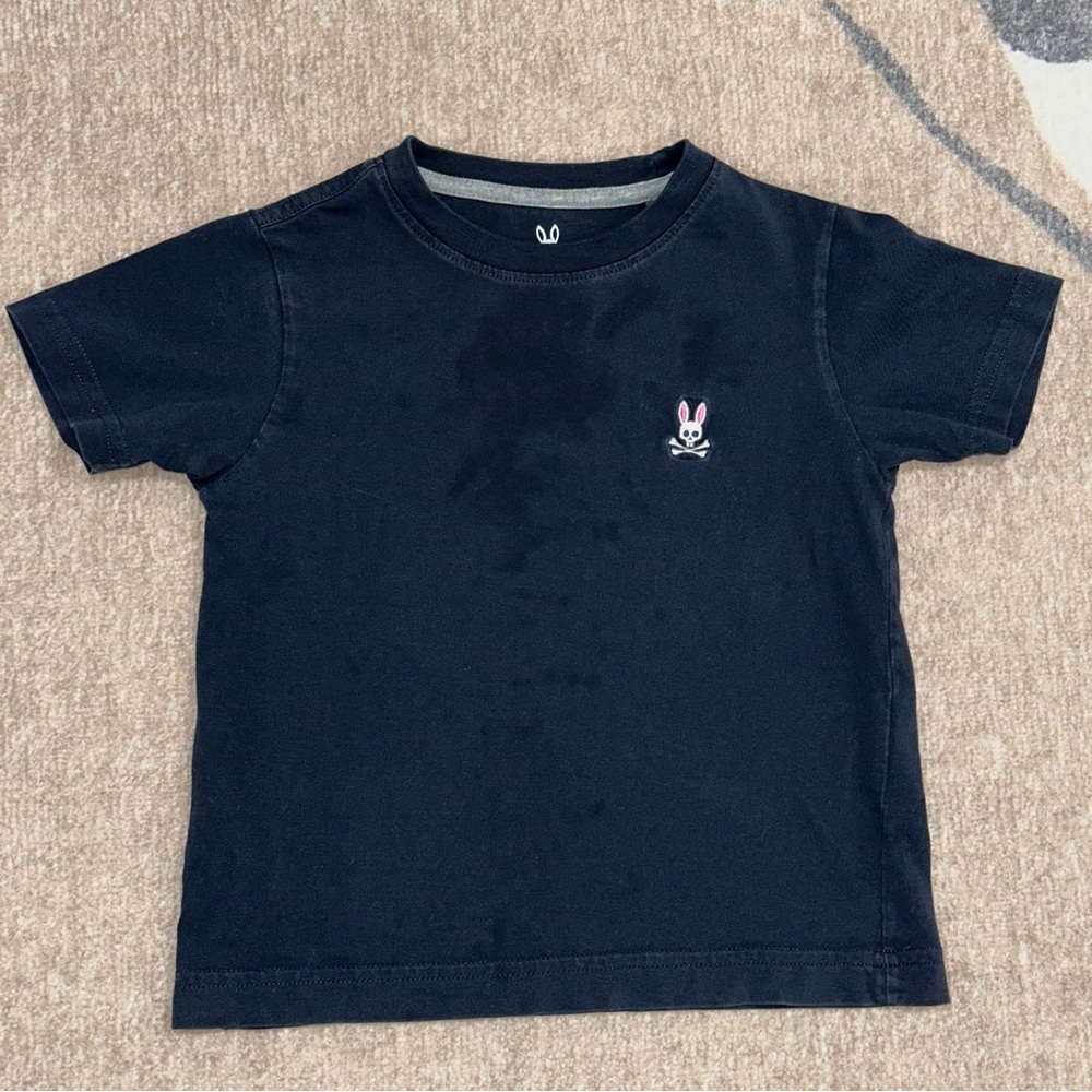 Psycho Bunny Navy Kids Tee with Embroidered Logo